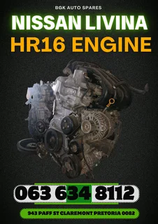 Nissan Livina HR16 engine for sale Contact me for the prices 0636348112