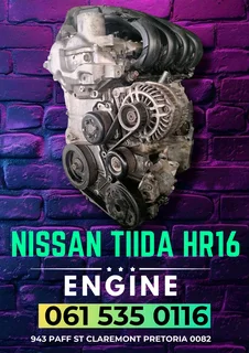 Nissan tiida HR16 engine R15000 Call or WhatsApp me 0636348112