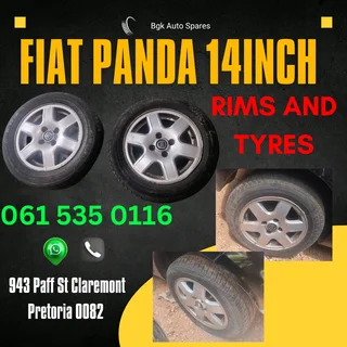 Fiat panda 14inch rims and tyres R3500 Call or WhatsApp me 0636348112