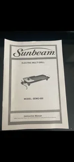 Sunbeam Electric smokeless multi griller