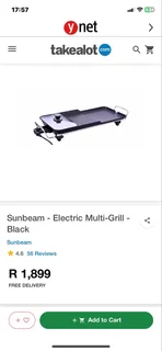 Sunbeam Electric smokeless multi griller