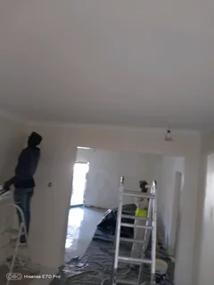 Painting in progress, professional team professional finish