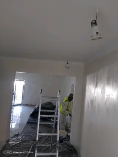 Painting in progress, professional team professional finish