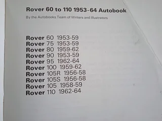 Workshop manual - Rover P4 models