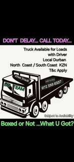 6ton truck avail with driver for loads