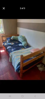 Solid wooden single bed