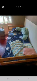 Solid wooden single bed