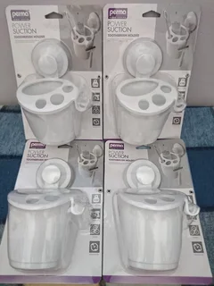 Toothbrush And Power Suction Toothpaste Holders Available For Sale.