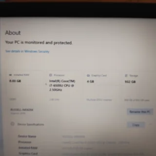 Dell I7 Intel Laptop 8Gb ram 1Tb Hard Drive AMD 4Gb graphics card