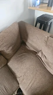 Brown Material L Shaped Couch - For Sale (Negotiable)