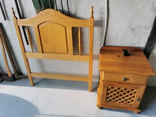 Single bed head board and side table