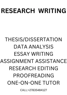 THESIS/DISSERTATION/PROPOSAL/PROJECT WRITING/DATA ANALYSIS/RESEARCH EDITING