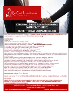 External Sales Representative (manufacturing)