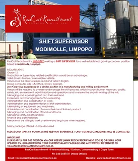 Shift Supervisor - Modimolle