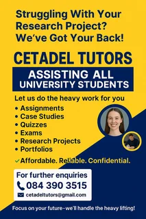 UNIVERSITY RESEARCH PROJECTS, PROPOSALS, AND ASSIGNMENTS