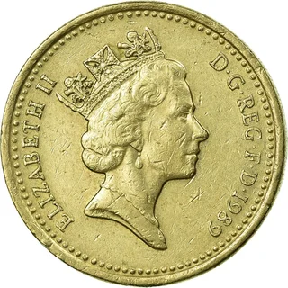 Queen Elizabeth II 1989 one pound