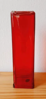 Square Red Glass Vase