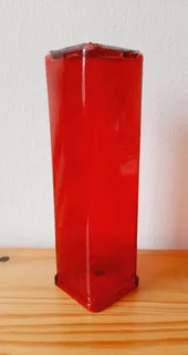 Square Red Glass Vase