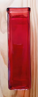Square Red Glass Vase