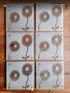 Frosted Glass Coasters. Set of 6.