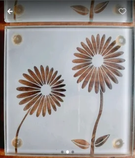 Frosted Glass Coasters. Set of 6.