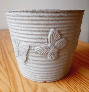 Grey Butterfly Pot