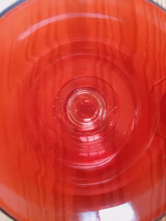 Red Glass Candle Holders. Set of 2.