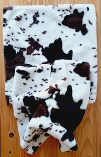 Fluffy Cow Print Cushion Covers. Set of 2.