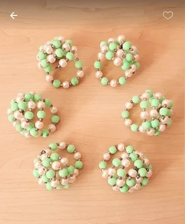 Apple Green and Light Pink Serviette Rings.