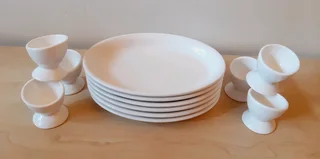 Egg &amp; Toast Crockery Set. 12 items.