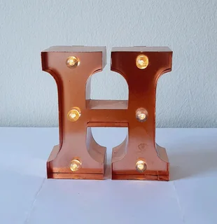 Typo Rose Gold Capital Letter H