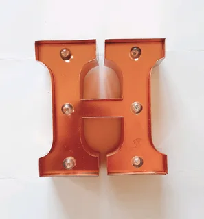 Typo Rose Gold Capital Letter H