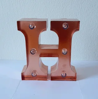 Typo Rose Gold Capital Letter H