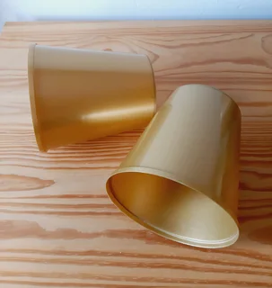 Gold Plastic Plant Pots. Set of 4.