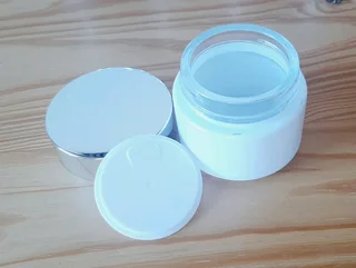 White and Silver Glass Tubs. Set of 10