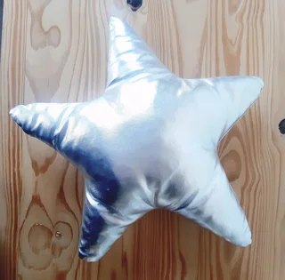 Silver Star Shaped Cushion.
