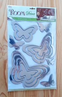 Silver Butterflies Room Decor Embellishment Art Stickers. New