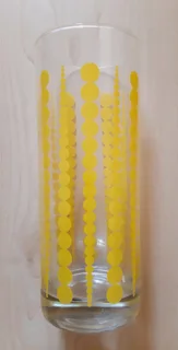 Yellow Dotted Hiball Glasses. Set of 6.