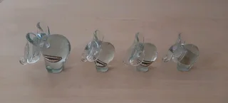 Ngwenya Glass Elephant Family of 4.