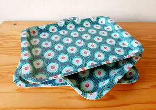 Circles Plastic Rectangular Trays. Set of 3.