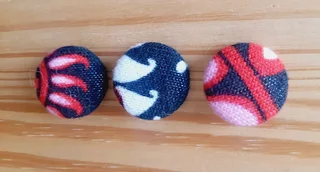 Fabric Buttons. Set of 3. New