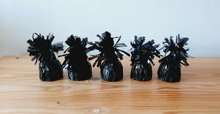 Black Balloon Weights. Set of 6.