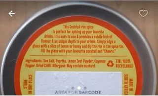 Cocktail Rimmer Chilli &amp; Lemon Salt. NEW