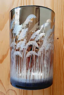 Gold Electroplated Glass Candle Holders.