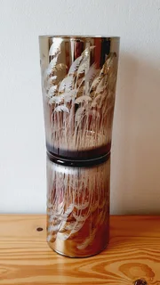 Gold Electroplated Glass Candle Holders.