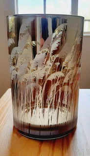 Gold Electroplated Glass Candle Holders.