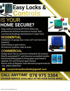GATE AUTOMATION AND REMOTES CALL 0789753304-24 HOURS!
