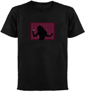 Sound activated USB rechargeable Electroluminiscence (EL) Light Up Tshirt - Dancing Woman