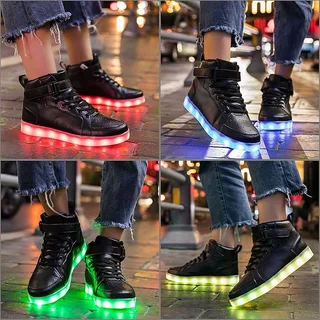 USB Rechargeable LED Light-Up High Tops Shoes Sneakers