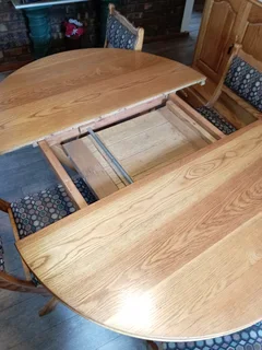 Oak Wood Dining Room Set with Buffet.